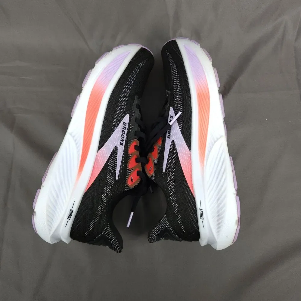 Brooks Ghost 17 Shoes Women Size 8 Black/Purple/Coral Running